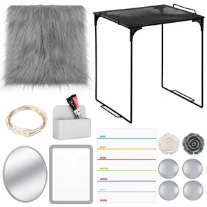 11 Pcs Back to School Locker Accessories Kit, Grey, Classic Locker Shelf Magnetic Mirror Rug Weekly Schedule Whiteboard Pen Holder Marker and More, Locker Decor and Storage Needs 11 Pcs Back to School Locker Accessories Kit, Grey, Classic Locker Shelf Magnetic Mirror Rug Weekly Schedule Whiteboard Pen Holder Marker and More, Locker Decor and Storage Needs