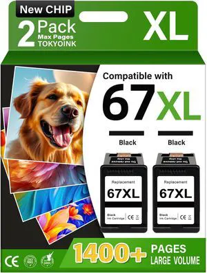 67XL Ink Compatible for HP Ink 67 HP 67XL 2 Pack Black Upgraded Chip 67XL Ink Use for DeskJet 2855e 2827e 2800e 4255e 2755e 2700e 2852e 2700 4155e 2734e Envy 6000 6055e Printer 67XL Ink Compatible for HP Ink 67 HP 67XL 2 Pack Black Upgraded Chip 67XL Ink Use for DeskJet 2855e 2827e 2800e 4255e 2755e 2700e 2852e 2700 4155e 2734e Envy 6000 6055e Printer