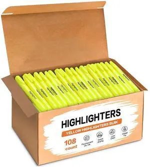 108 Yellow Highlighters Bulk, Chisel Tip Highlighter Markers, Dry Quickly Highlighter Bright Colors, Office Classroom Must Have, Back to School Supplies for Teachers(Yellow) 108 Yellow Highlighters Bulk, Chisel Tip Highlighter Markers, Dry Quickly Highlighter Bright Colors, Office Classroom Must Have, Back to School Supplies for Teachers(Yellow)