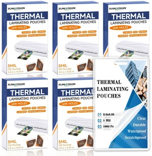 1000 Pack 5mil 2.5" x 4.2" Thermal Laminating Pouches Badge Laminate Pouches Clear Laminated Luggage Tags Printable Laminator Pouches for Business Permits Cards 1000 Pack 5mil 2.5" x 4.2" Thermal Laminating Pouches Badge Laminate Pouches Clear Laminated Luggage Tags Printable Laminator Pouches for Business Permits Cards