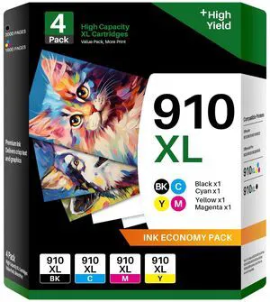 910XL Ink Cartridges Combo Pack Replacement for HP Ink 910 XL Color and Black Compatible with OfficeJet Pro 8020 8025 8028 8035 8030 8010 8015 8018 8022 Printers 910XL Ink Cartridges Combo Pack Replacement for HP Ink 910 XL Color and Black Compatible with OfficeJet Pro 8020 8025 8028 8035 8030 8010 8015 8018 8022 Printers