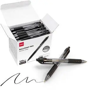 Pens Bulk,100 Pack Ballpoint Pens Black Ink 1.0MM Medium Point Smooth Writing Retractable Pen with Soft Grip, No Bleed,Fast Dry for Office School Home Use Pens Bulk,100 Pack Ballpoint Pens Black Ink 1.0MM Medium Point Smooth Writing Retractable Pen with Soft Grip, No Bleed,Fast Dry for Office School Home Use