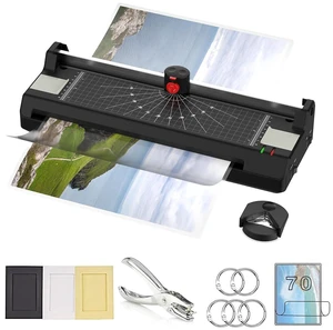 A3/A4/A6 Laminator Machine, YE381 Thermal Laminating Machine for Home Office School Use with 70 Laminating Pouches, Bulit in Paper Trimmer and Corner Rounder A3/A4/A6 Laminator Machine, YE381 Thermal Laminating Machine for Home Office School Use with 70 Laminating Pouches, Bulit in Paper Trimmer and Corner Rounder