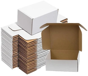 50 Pack 6x4x3 Small Shipping Boxes, White Corrugated Cardboard Packaging Box for Small Business 50 Pack 6x4x3 Small Shipping Boxes, White Corrugated Cardboard Packaging Box for Small Business
