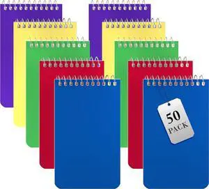 Small Notebooks, Spiral Notepads 3x5 - (Bulk Pack of 50) Pocket Notebook, Memo Pads For Home, Office, College, School - Lined College Ruled Paper - 5 Colored Notebooks, 75 Sheets Per Notebook Small Notebooks, Spiral Notepads 3x5 - (Bulk Pack of 50) Pocket Notebook, Memo Pads For Home, Office, College, School - Lined College Ruled Paper - 5 Colored Notebooks, 75 Sheets Per Notebook