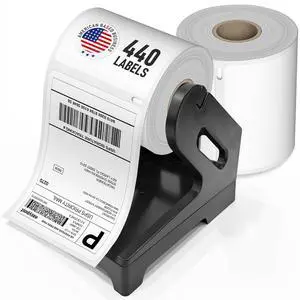 4x6 Thermal Shipping Labels with Roll Holder, 440 Labels/2 Rolls (220 per Roll), Compatible with Rollo, Zebra, Munbyn, iDPRT, Jadens, Nelko, Dymo 4XL & Most Label Printers, Perforated 4x6 Thermal Shipping Labels with Roll Holder, 440 Labels/2 Rolls (220 per Roll), Compatible with Rollo, Zebra, Munbyn, iDPRT, Jadens, Nelko, Dymo 4XL & Most Label Printers, Perforated