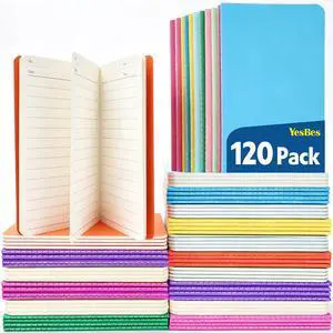 120 Pack Small Mini Notebook Bulk, 3.5x5.5 Lined Pocket Notebook with Colored Cover, 10 Colors 24 Sheets (48 Pages) Small Journals for Traveler, Students, School Supplies 120 Pack Small Mini Notebook Bulk, 3.5x5.5 Lined Pocket Notebook with Colored Cover, 10 Colors 24 Sheets (48 Pages) Small Journals for Traveler, Students, School Supplies