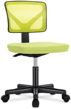Armless Desk Chairs, Small Home Office Mesh Chairs Ergonomic Adjustable Mid Back, Swivel Rolling Task, Computer Work Vanity Small Spaces, Bright Green Armless Desk Chairs, Small Home Office Mesh Chairs Ergonomic Adjustable Mid Back, Swivel Rolling Task, Computer Work Vanity Small Spaces, Bright Green