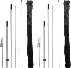 13ft Feather Flag Pole Kit, 2-Pack Rotating ground spike, fits 12ft arc-shaped flags 13ft Feather Flag Pole Kit, 2-Pack Rotating ground spike, fits 12ft arc-shaped flags