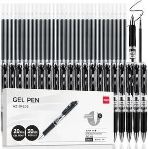 Gel Pens, 50 Pcs Retractable Pens Black Ink, 20 Pens with 30 Refills Medium Point Pen Bulk 0.7mm, Smooth Writing, Fast Dry, No Bleed for Journaling Note Taking, Home School Office Supplies Gel Pens, 50 Pcs Retractable Pens Black Ink, 20 Pens with 30 Refills Medium Point Pen Bulk 0.7mm, Smooth Writing, Fast Dry, No Bleed for Journaling Note Taking, Home School Office Supplies