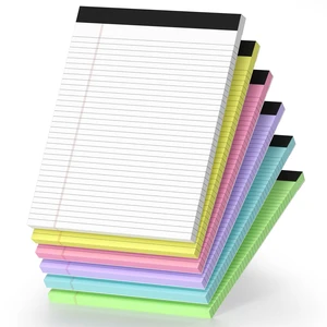 6 Pack Legal Pads 8.5 x 11 College Ruled Colored Note Pads 8.5" x 11" Lined Paper Chipboard-Backed Notepad with Micro-Perforated Notebook Paper for Office & School Supplies 50 Sheets/Pad 6 Pack Legal Pads 8.5 x 11 College Ruled Colored Note Pads 8.5" x 11" Lined Paper Chipboard-Backed Notepad with Micro-Perforated Notebook Paper for Office & School Supplies 50 Sheets/Pad