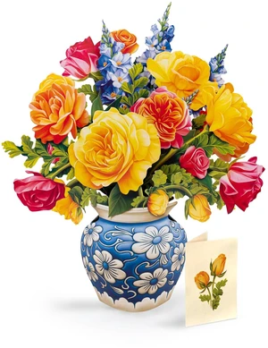 Sorbet Roses 13 Inch Life-Sized 3D Pop Up Card Greeting Card, Birthday, Thank You, Anniversary, Gifts for Mom and Her Includes Notecard and Envelope Sorbet Roses 13 Inch Life-Sized 3D Pop Up Card Greeting Card, Birthday, Thank You, Anniversary, Gifts for Mom and Her Includes Notecard and Envelope