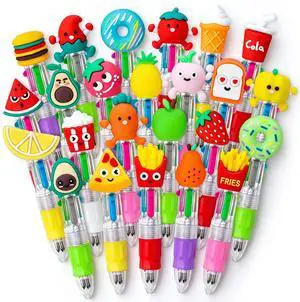 24PCS Cute Food Pens, 4-in-1 Multicolor Ballpoint Pens for Kids Kawaii Cartoon Pens, Birthday Party Favors, Classroom Rewards, Fun Gifts and School Supplies for Boys & Girls 24PCS Cute Food Pens, 4-in-1 Multicolor Ballpoint Pens for Kids Kawaii Cartoon Pens, Birthday Party Favors, Classroom Rewards, Fun Gifts and School Supplies for Boys & Girls