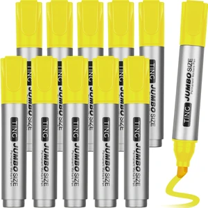 10 Pack Jumbo Permanent Markers Chisel Tip Quick Dry Yellow Waterproof, Large Big Poster Pens Bulk for Office, Logistics Company and More 10 Pack Jumbo Permanent Markers Chisel Tip Quick Dry Yellow Waterproof, Large Big Poster Pens Bulk for Office, Logistics Company and More