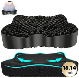 Gel Seat Cushion, Thickened Big Breathable Honeycomb Design Absorbs Pressure Points Gel Cushion with Anti-Slip Cover Seat Cushion for Office Chair Home Car Seat Cushion for Wheelchair Gel Seat Cushion, Thickened Big Breathable Honeycomb Design Absorbs Pressure Points Gel Cushion with Anti-Slip Cover Seat Cushion for Office Chair Home Car Seat Cushion for Wheelchair