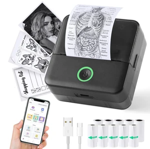Mini Sticker Printer, X6 Print Pod with 10 Rolls Thermal Paper Bluetooth Pocket Printer Sticker Maker for Phone, Impresora Portátil for Gifts, DIY, Journaling Supplies, Photos (Black) Mini Sticker Printer, X6 Print Pod with 10 Rolls Thermal Paper Bluetooth Pocket Printer Sticker Maker for Phone, Impresora Portátil for Gifts, DIY, Journaling Supplies, Photos (Black)