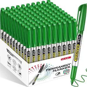 Green Permanent Markers Bulk, 100 Pack Fine Point, Waterproof Smooth 1s Quick Drying, Long-Lasting, Ideal for Office, School, Warehouse, Business, Logistics, Use on Paper Plastic Metal Cardboard Green Permanent Markers Bulk, 100 Pack Fine Point, Waterproof Smooth 1s Quick Drying, Long-Lasting, Ideal for Office, School, Warehouse, Business, Logistics, Use on Paper Plastic Metal Cardboard