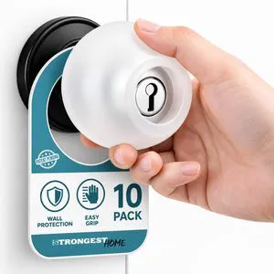 Clear Silicone Door Knob Cover & Wall Protector Soft Rubber Handle Grip for Arthritis Support and Quiet Damage Prevention (10 Pack) Clear Silicone Door Knob Cover & Wall Protector Soft Rubber Handle Grip for Arthritis Support and Quiet Damage Prevention (10 Pack)