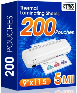 200 Pack 5 Mil Laminating Sheets, Hold 8.5 x 11 inch Documents, Menu Actual 9 x 11.5 Thermal Laminating Pouches, Clear Laminate Sheets for Laminator, Letter Size Lamination Paper, Office School 200 Pack 5 Mil Laminating Sheets, Hold 8.5 x 11 inch Documents, Menu Actual 9 x 11.5 Thermal Laminating Pouches, Clear Laminate Sheets for Laminator, Letter Size Lamination Paper, Office School
