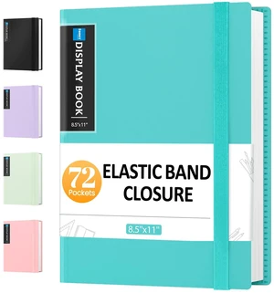 72 Pocket Binder with Plastic Sleeves, Portfolio Display Book, 8.5x11 with Elastic Band, 144 Pages Presentation Binder, Art Portfolio Document Folder with Clear Sheet Protectors for Office School 72 Pocket Binder with Plastic Sleeves, Portfolio Display Book, 8.5x11 with Elastic Band, 144 Pages Presentation Binder, Art Portfolio Document Folder with Clear Sheet Protectors for Office School