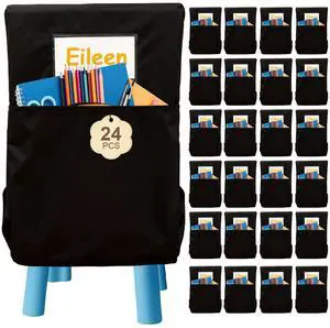 24 Pack 19.5 x 16.5 Inch Student Chair Pockets For Classrooms,Seat Sacks Organizer For K-2 Students To Storage,Chair Back Buddy Pocket With Name Tag Slot, Classroom Must Haves 24 Pack 19.5 x 16.5 Inch Student Chair Pockets For Classrooms,Seat Sacks Organizer For K-2 Students To Storage,Chair Back Buddy Pocket With Name Tag Slot, Classroom Must Haves