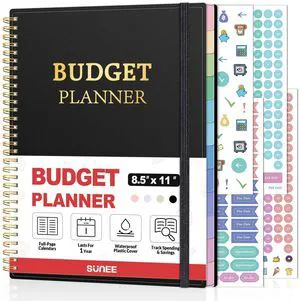 Budget Planner - Monthly Budget Book with Expense Tracker Notebook, A4(8.5" x 11") Undated 12 Month Bill Organizer & Finance Planner to Manage Your Money, Account Book with Colorful Tab, Black Budget Planner - Monthly Budget Book with Expense Tracker Notebook, A4(8.5" x 11") Undated 12 Month Bill Organizer & Finance Planner to Manage Your Money, Account Book with Colorful Tab, Black