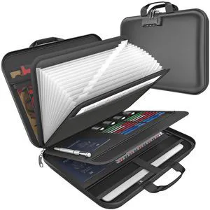 Hard Case Fireproof Document Box with Lock Zipper Important File Organizer Waterproof Portable Home Office Travel Storage Accordion Folder for Letter A4 Laptop Files Hard Case Fireproof Document Box with Lock Zipper Important File Organizer Waterproof Portable Home Office Travel Storage Accordion Folder for Letter A4 Laptop Files