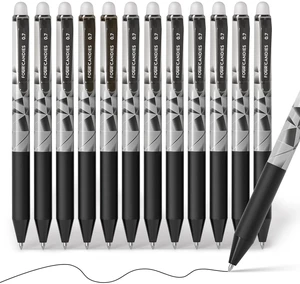 Retractable Black Erasable Gel Pen, Fine Point, 0.7mm, 12 Pack Make Mistakes Disappear, Erasable Pens Black for Drawing, Writing, Planners & Crossword Puzzles Retractable Black Erasable Gel Pen, Fine Point, 0.7mm, 12 Pack Make Mistakes Disappear, Erasable Pens Black for Drawing, Writing, Planners & Crossword Puzzles