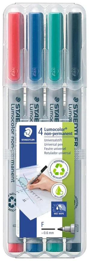 Lumocolor Non-Permanent Fine Point Markers, 0.6mm F, Assorted, 4 Count (STD316WP4A6) Lumocolor Non-Permanent Fine Point Markers, 0.6mm F, Assorted, 4 Count (STD316WP4A6)