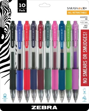 SARASA X20 Retractable Gel Pen, Assorted Ink, 0.7mm, 10-Pack Rapid-Dry Ink, Smear-Resistant, Ideal for Left-Handed Writers, Note-Taking, Office, School Supplies, Medium Point Tip (46881) SARASA X20 Retractable Gel Pen, Assorted Ink, 0.7mm, 10-Pack Rapid-Dry Ink, Smear-Resistant, Ideal for Left-Handed Writers, Note-Taking, Office, School Supplies, Medium Point Tip (46881)