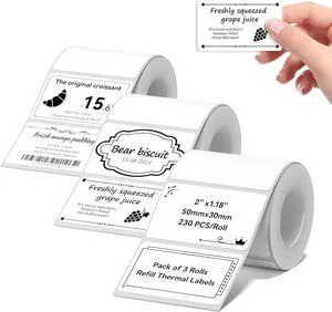 Thermal Label Maker Paper 50×30 mm 230 Labels/Roll White 3Packs, for B1 B21 B31 B3S K3 Label Maker Labels for B1 B2 B21 B31 B3S K3 B4 Label Maker Thermal Label Maker Paper 50×30 mm 230 Labels/Roll White 3Packs, for B1 B21 B31 B3S K3 Label Maker Labels for B1 B2 B21 B31 B3S K3 B4 Label Maker