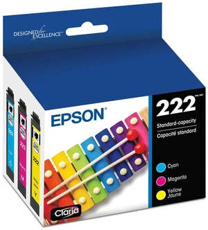 222 Genuine Ink Standard Capacity 3 Color Combo Pack T222520 Works with WorkForce WF-2960 and Expression XP-5200 Inkjet Printers 222 Genuine Ink Standard Capacity 3 Color Combo Pack T222520 Works with WorkForce WF-2960 and Expression XP-5200 Inkjet Printers