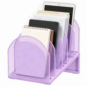Desktop File Organizer with 5 Compartments Desk Organizer Paper Organizer for Desk Workspace Organizers for Office Supplies (Purple) Desktop File Organizer with 5 Compartments Desk Organizer Paper Organizer for Desk Workspace Organizers for Office Supplies (Purple)
