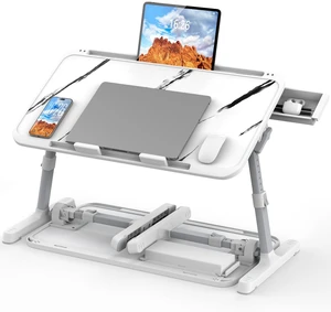 Bed Laptop Table Adjustable Foldable Laptop Stand 22.04×12in Marble Stable plastic frame, Storage Drawer & Tablet Slot, Portable Laptop Stand for Working Eating Reading on Bed Sofa Floor Bed Laptop Table Adjustable Foldable Laptop Stand 22.04×12in Marble Stable plastic frame, Storage Drawer & Tablet Slot, Portable Laptop Stand for Working Eating Reading on Bed Sofa Floor