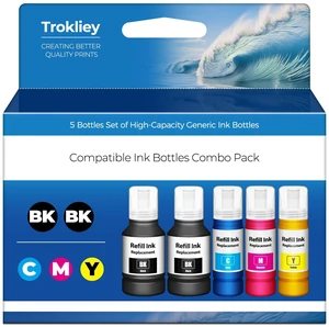 Ink Refill Bottles ET-2850 ET-3760 ET-3850 (5 Pack) for ET 2850 ET3850 4850 Replacement for ET2850 3850 ET-4850 ET-2760 ET3760 ET-4760 ET-3830 ET-3843 ET-2750 ET-3750 ET-4750 ET-15000 ET-3950 Printer Ink Refill Bottles ET-2850 ET-3760 ET-3850 (5 Pack) for ET 2850 ET3850 4850 Replacement for ET2850 3850 ET-4850 ET-2760 ET3760 ET-4760 ET-3830 ET-3843 ET-2750 ET-3750 ET-4750 ET-15000 ET-3950 Printer