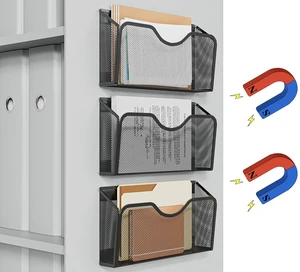 Magnetic File Holder - 3PCS Paper Mail Organizer No Drilling Strong Dual Magnets Magazine Paper Document Organizer for Cabinets Office Classroom Whiteboard Magnetic File Holder - 3PCS Paper Mail Organizer No Drilling Strong Dual Magnets Magazine Paper Document Organizer for Cabinets Office Classroom Whiteboard
