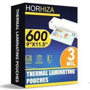 600 Pack 3 Mil Laminating Sheets, Holds 8.5 x 11 Inch Sheets 9 x 11.5 Inches Thermal Laminating Pouches for Laminator, Clear, Letter Size, Office and School Supplies 600 Pack 3 Mil Laminating Sheets, Holds 8.5 x 11 Inch Sheets 9 x 11.5 Inches Thermal Laminating Pouches for Laminator, Clear, Letter Size, Office and School Supplies