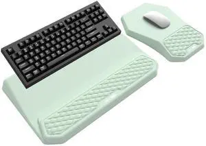 3-in-1 Ergonomic Keyboard Stand with Wrist Rest & Mouse Pad Set,Light Green Comfy Keyboard Riser Holder Soft Mousepad with Massage Design, Memory Foam and Non-Slip PU Base for Pain Relief 3-in-1 Ergonomic Keyboard Stand with Wrist Rest & Mouse Pad Set,Light Green Comfy Keyboard Riser Holder Soft Mousepad with Massage Design, Memory Foam and Non-Slip PU Base for Pain Relief