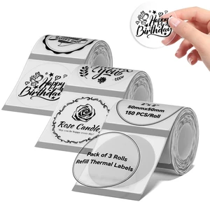 3 Rolls Round Clear Labels for B1 B21 B3S K3 Label Maker, 2'' x 2'' (50x50mm) Printer Labels, Food Labels for Jars, Personalized Editable Labels for Home/School/Office 3 Rolls Round Clear Labels for B1 B21 B3S K3 Label Maker, 2'' x 2'' (50x50mm) Printer Labels, Food Labels for Jars, Personalized Editable Labels for Home/School/Office