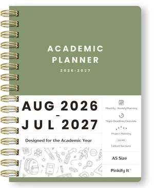 Academic Planner 2026-2027, Student Planner with Monthly Tabs, A5, Green Class Schedule, Deadlines Tracking, Project Planning, School Planner for High School, College, & Homeschool Students Academic Planner 2026-2027, Student Planner with Monthly Tabs, A5, Green Class Schedule, Deadlines Tracking, Project Planning, School Planner for High School, College, & Homeschool Students