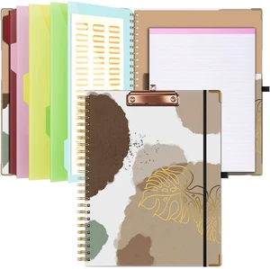 Clipboard with Storage 8.5 X 11Padfolio Organizer, Spiral Portfolio Letter Size with Notepad, Pen Holder, 5 Extra Folder Divider Pages, Elastic Closure Nurse Essentials(Earthy Abstract) Clipboard with Storage 8.5 X 11Padfolio Organizer, Spiral Portfolio Letter Size with Notepad, Pen Holder, 5 Extra Folder Divider Pages, Elastic Closure Nurse Essentials(Earthy Abstract)