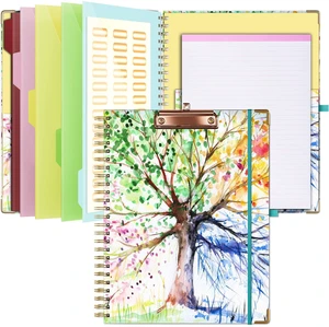 Clipboard with Storage 8.5 X 11Padfolio Organizer, Spiral Portfolio Letter Size with Notepad, Pen Holder, 5 Extra Folder Divider Pages, Elastic Closure Nurse Office Essentials (Tree Seasons) Clipboard with Storage 8.5 X 11Padfolio Organizer, Spiral Portfolio Letter Size with Notepad, Pen Holder, 5 Extra Folder Divider Pages, Elastic Closure Nurse Office Essentials (Tree Seasons)
