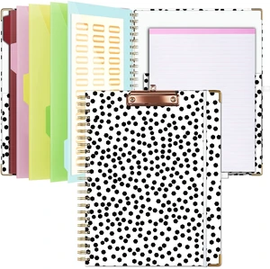 Clipboard with Storage 8.5 X 11Padfolio Organizer, Spiral Portfolio Letter Size with Notepad, Pen Holder, 5 Extra Folder Divider Pages, Elastic Closure Nurse Office Essentials (Polka Dots) Clipboard with Storage 8.5 X 11Padfolio Organizer, Spiral Portfolio Letter Size with Notepad, Pen Holder, 5 Extra Folder Divider Pages, Elastic Closure Nurse Office Essentials (Polka Dots)