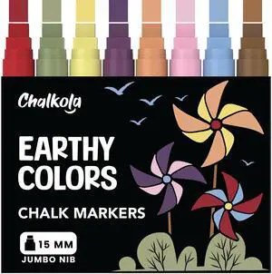 8 Jumbo Car Window Markers Washable for Auto - 15mm Pastel Chalk Pens 8 Earth Color, Chalk Markers for Chalkboard, Glass, Blackboard, Whiteboard, Bistro - Loved by Teachers, Artists, Businesses 8 Jumbo Car Window Markers Washable for Auto - 15mm Pastel Chalk Pens 8 Earth Color, Chalk Markers for Chalkboard, Glass, Blackboard, Whiteboard, Bistro - Loved by Teachers, Artists, Businesses