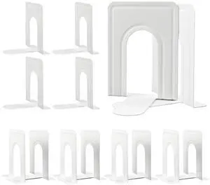7 Pairs Book Ends, Heavy Duty Bookends for Shelves, White | Book Holder for Shelf, Non-Skid Metal Book Holders, Book Ends for Heavy Books, Book Stopper for Library, Desk Accessories 7 Pairs Book Ends, Heavy Duty Bookends for Shelves, White | Book Holder for Shelf, Non-Skid Metal Book Holders, Book Ends for Heavy Books, Book Stopper for Library, Desk Accessories