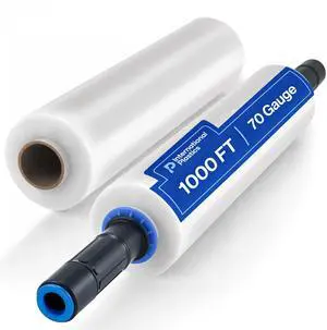 15" Plastic Stretch Wrap with Extended Handles 70 Gauge Cling Durable Furniture Moving Industrial Packing Heavy Duty Shrink Film (Clear, 1000ft Each, 2 Pack) 15" Plastic Stretch Wrap with Extended Handles 70 Gauge Cling Durable Furniture Moving Industrial Packing Heavy Duty Shrink Film (Clear, 1000ft Each, 2 Pack)
