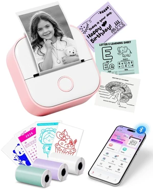 Sticker Printer, T02 Portable Mini Printer Gifts for Teen Girls Sticker Maker Machine Mini Thermal Printer, Bluetooth Label Printer Photo Printer Sticker Box for Study Note, Journaling, DIY Sticker Printer, T02 Portable Mini Printer Gifts for Teen Girls Sticker Maker Machine Mini Thermal Printer, Bluetooth Label Printer Photo Printer Sticker Box for Study Note, Journaling, DIY
