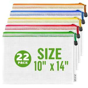 22 Pack Mesh Zipper Pouch Bags 10x14 inch - Plastic Zipper Pouches for Organizing - Document Bags With Zippers - Letter Size Zippered Pouch - Document Pouches With Zippers 22 Pack Mesh Zipper Pouch Bags 10x14 inch - Plastic Zipper Pouches for Organizing - Document Bags With Zippers - Letter Size Zippered Pouch - Document Pouches With Zippers