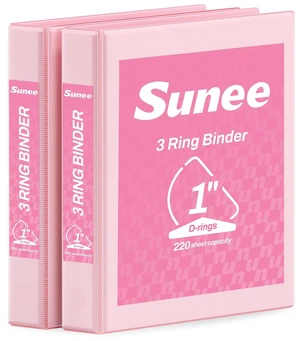 3 Ring Binder 1 Inch D Ring, Clear View Binder Three Ring PVC-Free (Fit 8.5x11 Inches) for School or Office Supplies, Pink, 2 Pack 3 Ring Binder 1 Inch D Ring, Clear View Binder Three Ring PVC-Free (Fit 8.5x11 Inches) for School or Office Supplies, Pink, 2 Pack
