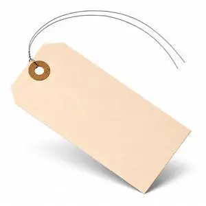 Durable Shipping Tags with Wire Ties 200 Tags # 5, 4 3/4" x 2 3/8" Manila Paper Tags with Wire and Reinforced Eyelet Durable Shipping Tags with Wire Ties 200 Tags # 5, 4 3/4" x 2 3/8" Manila Paper Tags with Wire and Reinforced Eyelet